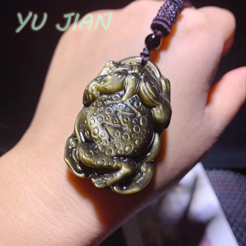 Longevity Health & Wellness Hotel Adults Only - Natural Gold-Obsidian Pendant Lucky Jewellry Hand-carved
