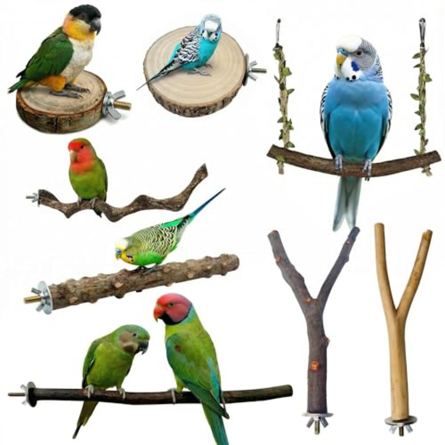 8PCS natural wood bird perches - Health & Wellness Expo review and price