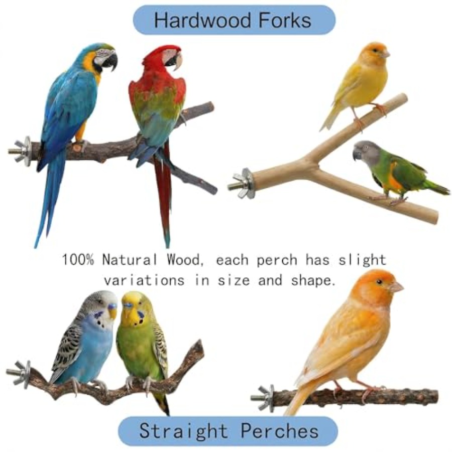 8PCS natural wood bird perches - Health & Wellness Expo review and price
