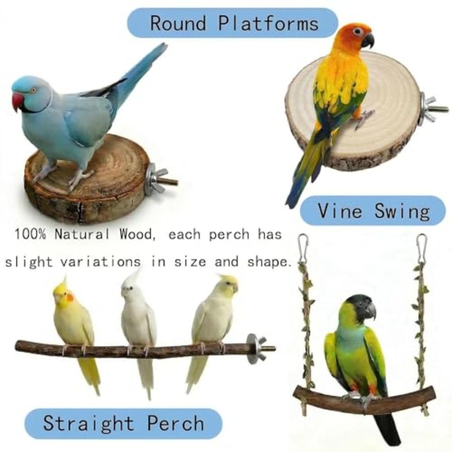 8PCS natural wood bird perches - Health & Wellness Expo review and price